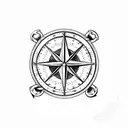 Anchor, steering wheel,  ropes, compass tattoo design idea
