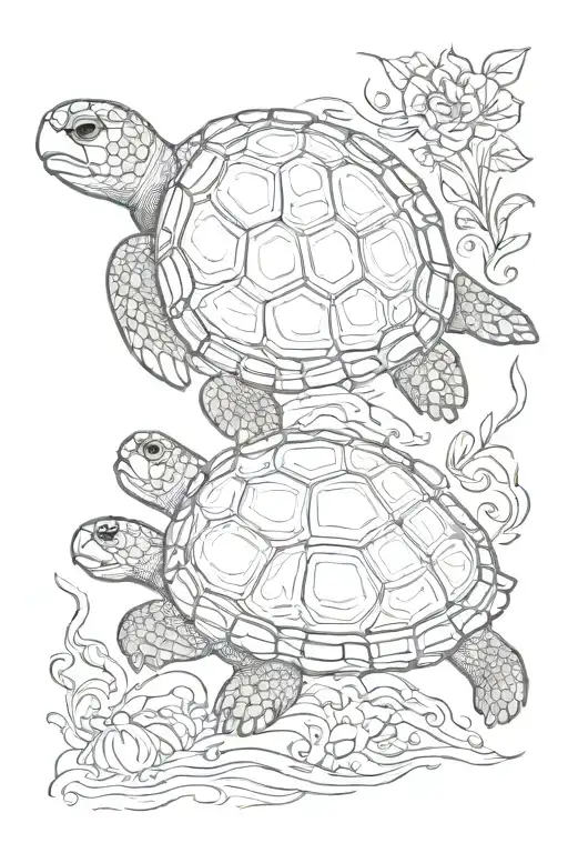 turtle and hippie   tattoo design idea