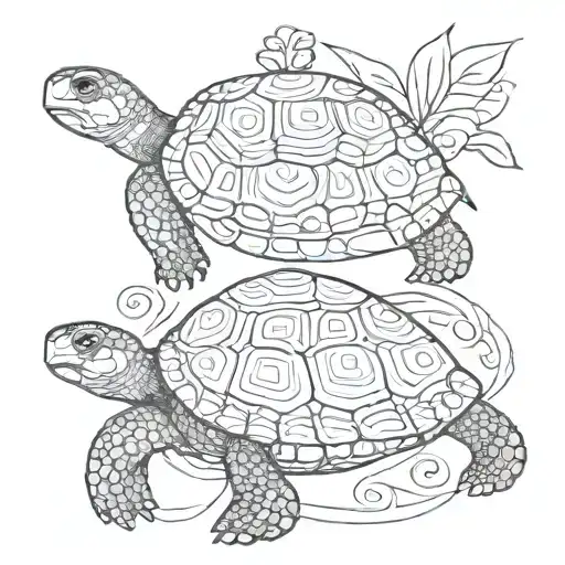 turtle and hippie   tattoo design idea