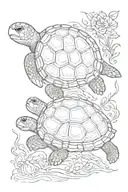 turtle and hippie   tattoo design idea