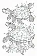 turtle and hippie   tattoo design idea