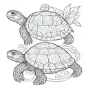 turtle and hippie   tattoo design idea