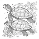 turtle and hippie   tattoo design idea