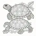turtle and hippie   tattoo design idea