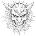 shinigami mask tattoo design idea