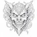 shinigami mask tattoo design idea