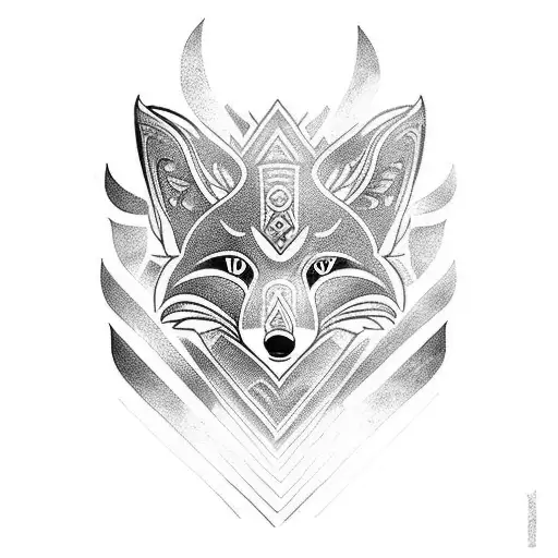 totem fox books tattoo design idea