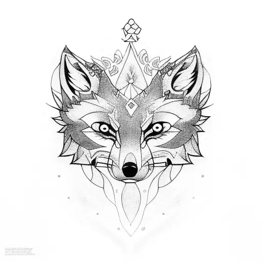 totem fox books tattoo design idea