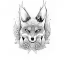totem fox books tattoo design idea