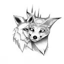 totem fox books tattoo design idea
