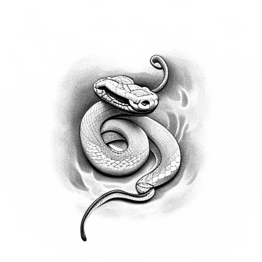 Snake going up from wrist to finger tattoo design idea