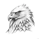 eagle and wild roses and bass fish tattoo design idea