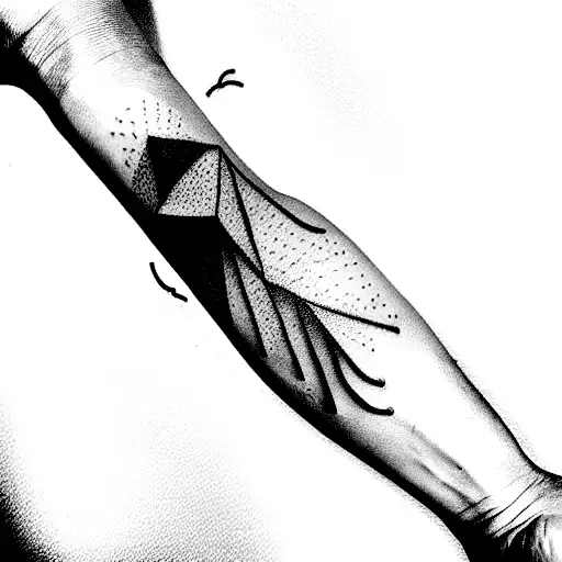 small easy wired  shape hand poke tattoo design idea