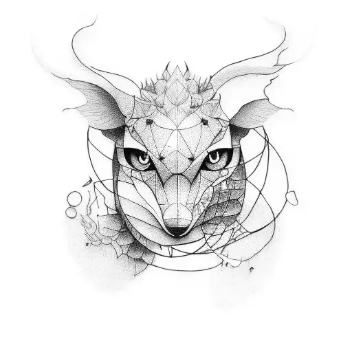 small easy wired  shape hand poke tattoo design idea