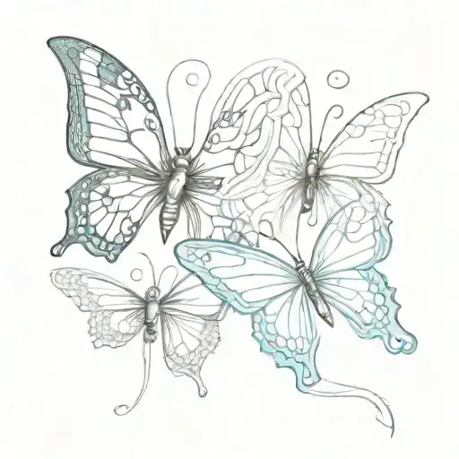 two butterflies  tattoo design idea
