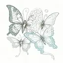 two butterflies  tattoo design idea