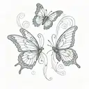 two butterflies  tattoo design idea