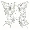 two butterflies  tattoo design idea