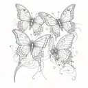 two butterflies  tattoo design idea