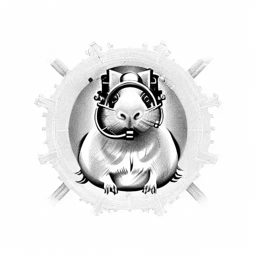 Steampunk Guinea pig tattoo design idea