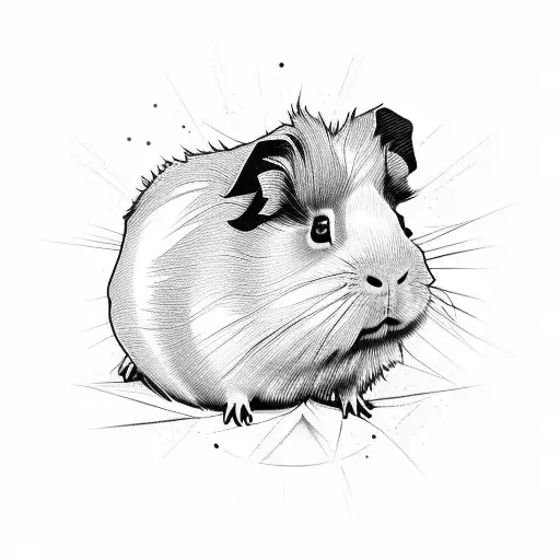 Gothic Guinea pig tattoo design idea