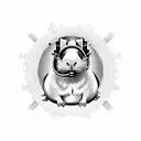 Steampunk Guinea pig tattoo design idea
