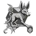 front Anubis libra tattoo design idea