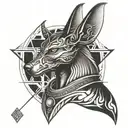 front Anubis libra tattoo design idea