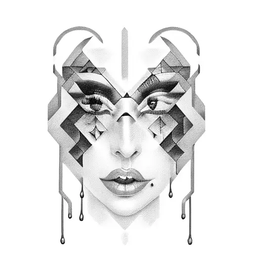 A blackwork tattoo of Lady Gaga's famous lyrics incorporated into a heartbeat waveform tattoo design idea