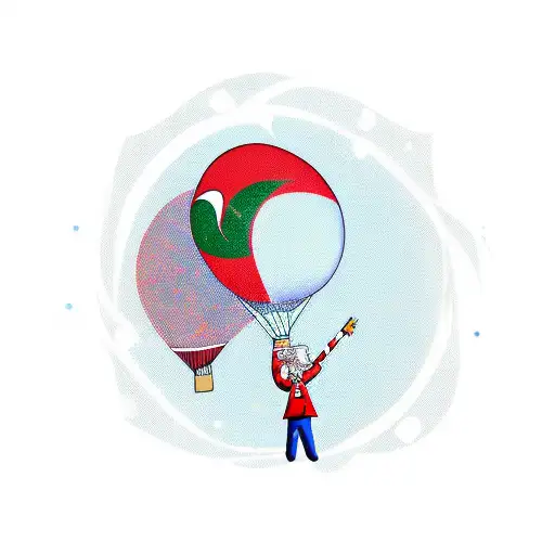 Hot Hair Balloon with the flag of Türkiye in It  tattoo design idea