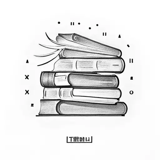 A tattoo of a bookshelf filled with books in various languages, representing your dedication to learning and teaching languages as a linguist and teacher. tattoo design idea