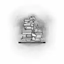 A tattoo of a bookshelf filled with books in various languages, representing your dedication to learning and teaching languages as a linguist and teacher. tattoo design idea