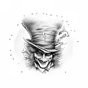 mad hatter tattoo design idea