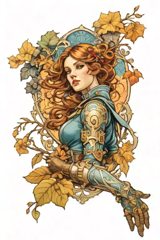 4 Seasons Painting alphonse Mucha Winter Soldier arm tattoo design idea
