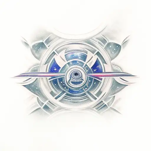 An abstract representation of the Mass Effect galaxy tattoo design idea