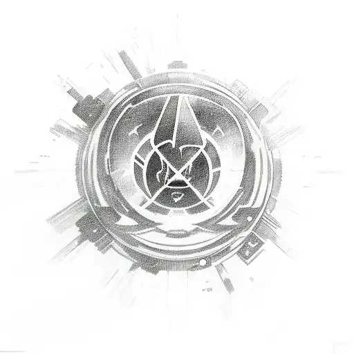 An abstract representation of the Mass Effect galaxy tattoo design idea