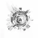 An abstract representation of the Mass Effect galaxy tattoo design idea