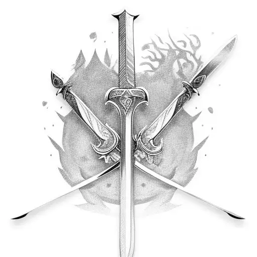 Irish sword  tattoo design idea