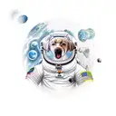  Astronaut and labrador  tattoo design idea