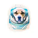  Astronaut and labrador  tattoo design idea