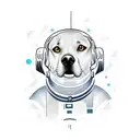  Astronaut and labrador  tattoo design idea