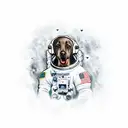  Astronaut and labrador  tattoo design idea