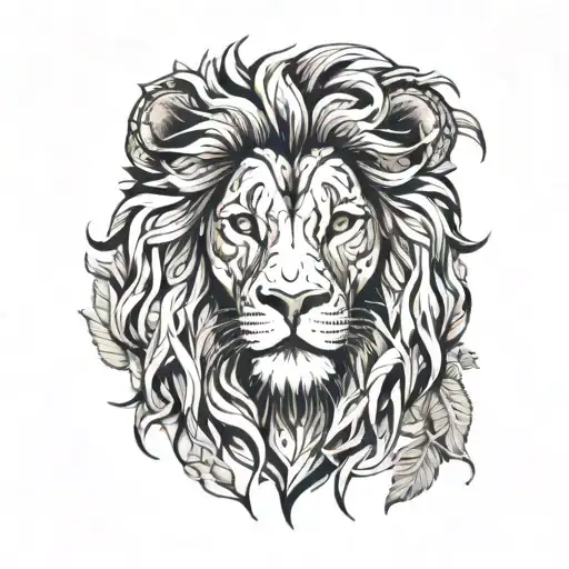 Bob Marley lion surrounded tattoo design idea