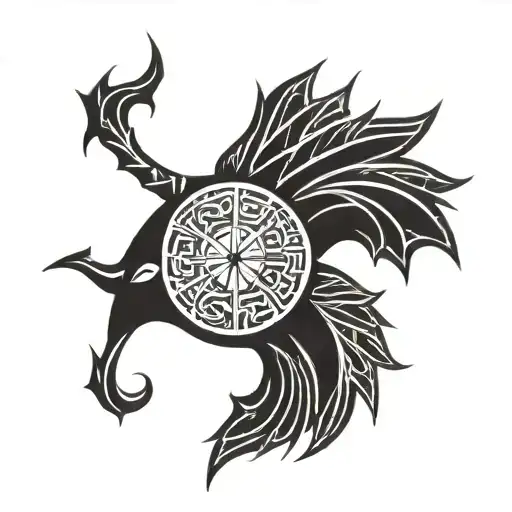 Tribal Arawak compas tattoo design idea