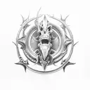 An epic battle between Poseidon and a sea monster tattoo design idea