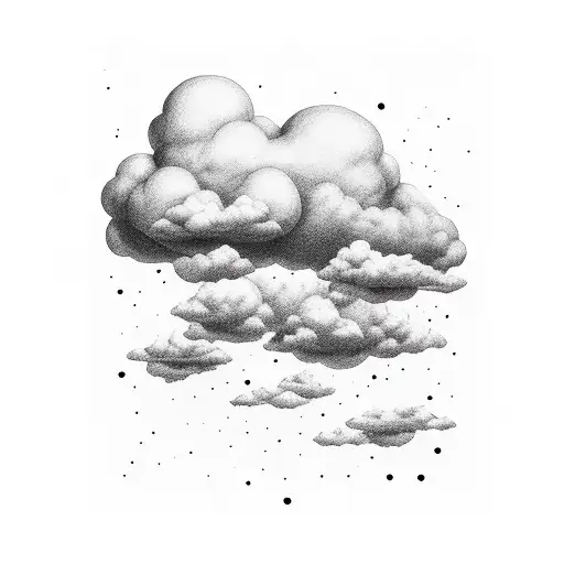 one Cloud, Dark line, thicker line, black ink, minimal desgin tattoo design idea