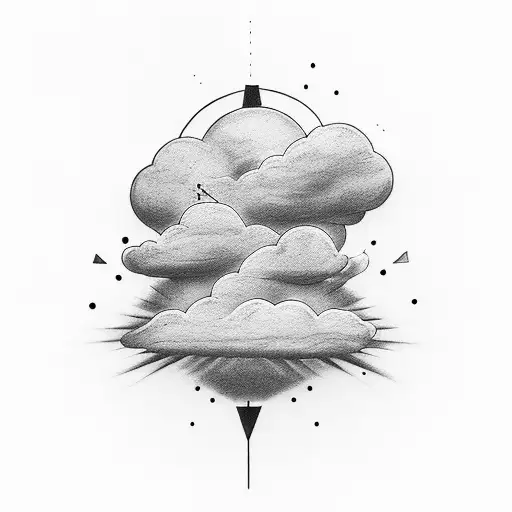 one Cloud, Dark line, thicker line, black ink, minimal desgin tattoo design idea