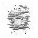 Cloud, Dark line, thick line, ink tattoo design idea