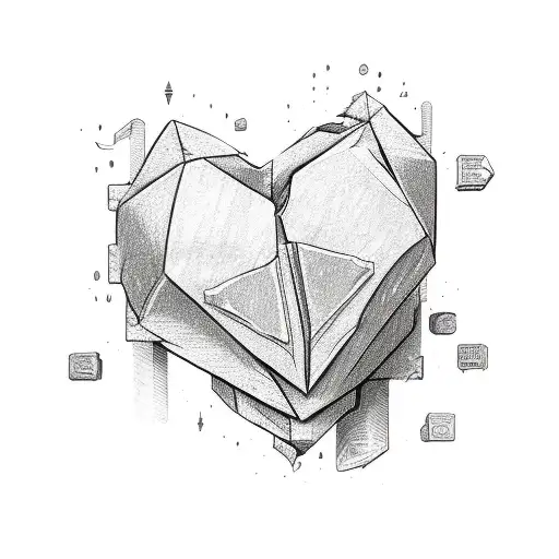 Broken heart duct taped together  tattoo design idea