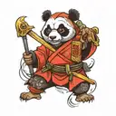 panda samurai on tattoo design idea